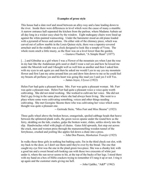 prose format example.